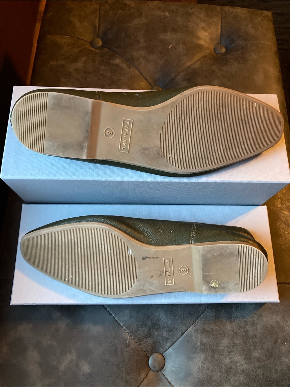 Everlane Soft Point Flat in Size 8 Dark Green Leather - Picture 5 of 5